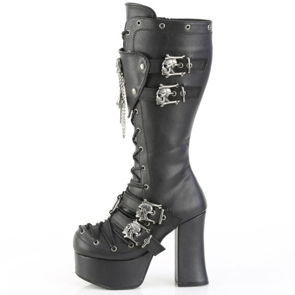 Gothic Platform Lace Up Front Knee High Boots - Picture 1 of 5
